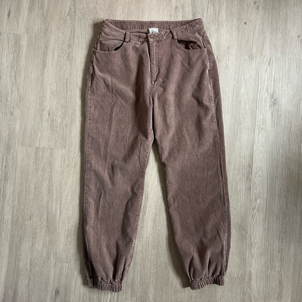Sadie & Sage Blush Dusty Rose Cordory Ankle Jogger Pants - large